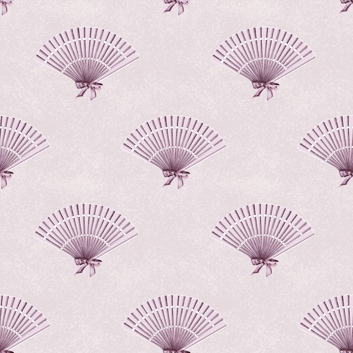 Light Pink Coquette Preppy Bow Fan Wallpaper