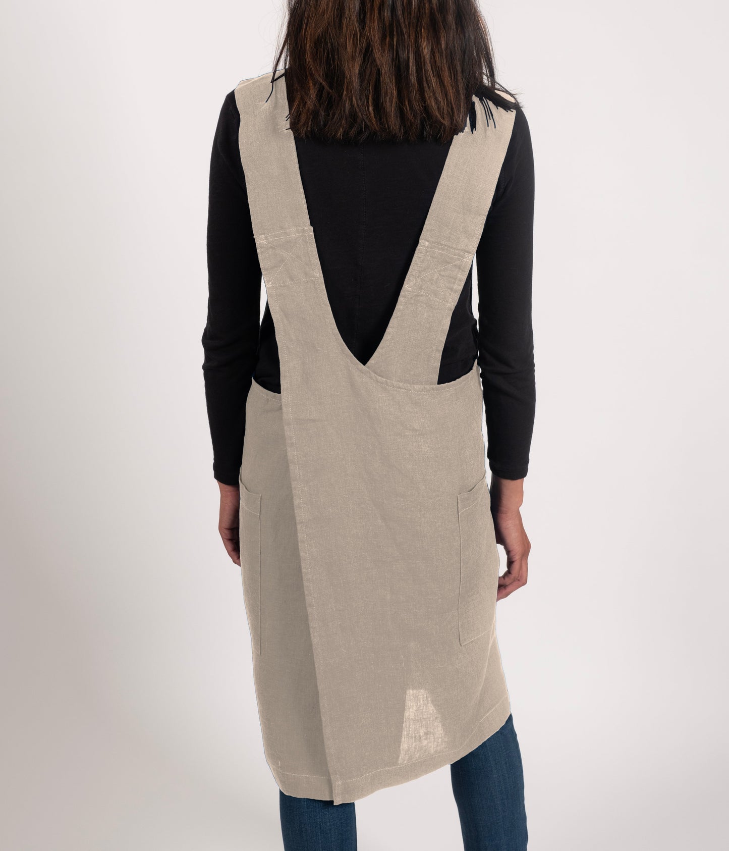 KAF Home Firenze 100% Stone Washed Linen  Cross Back Smock Apron
