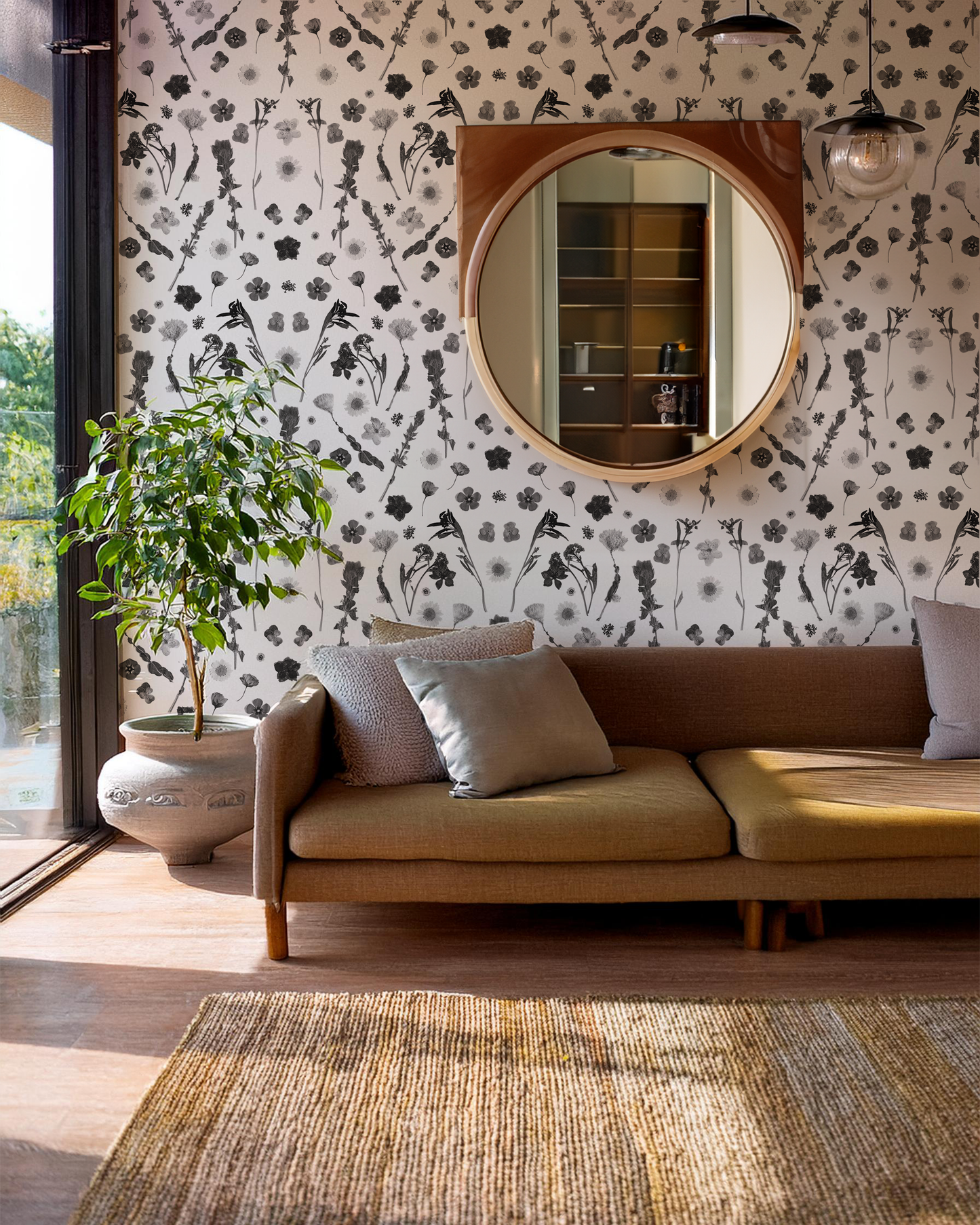 Pressed Fresh Version 02 Wallpaper, black and white