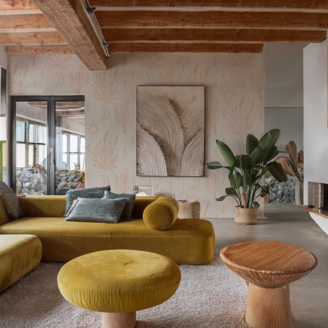 Desert Sky Wallpaper, large pattern, sand and clay