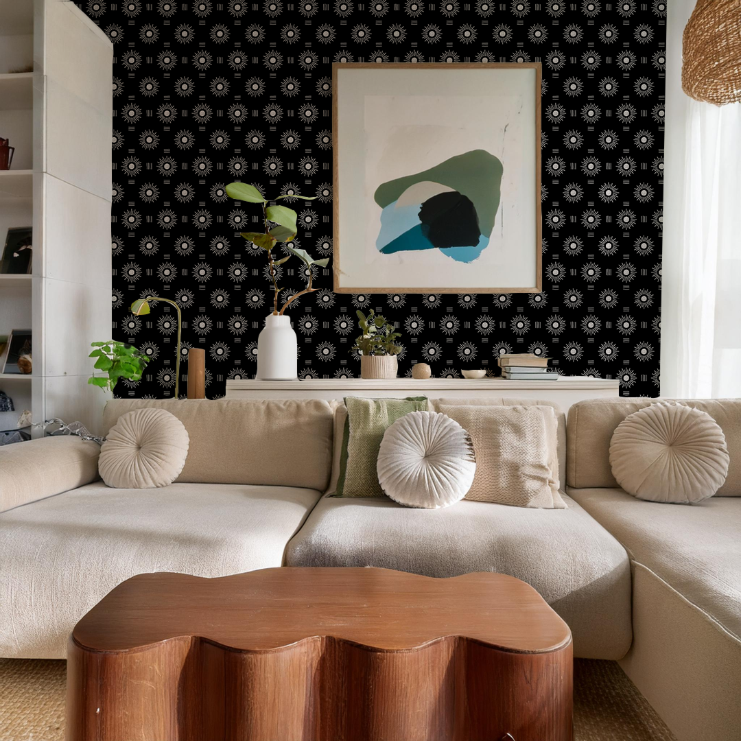 Sun Rays Wallpaper, black and white