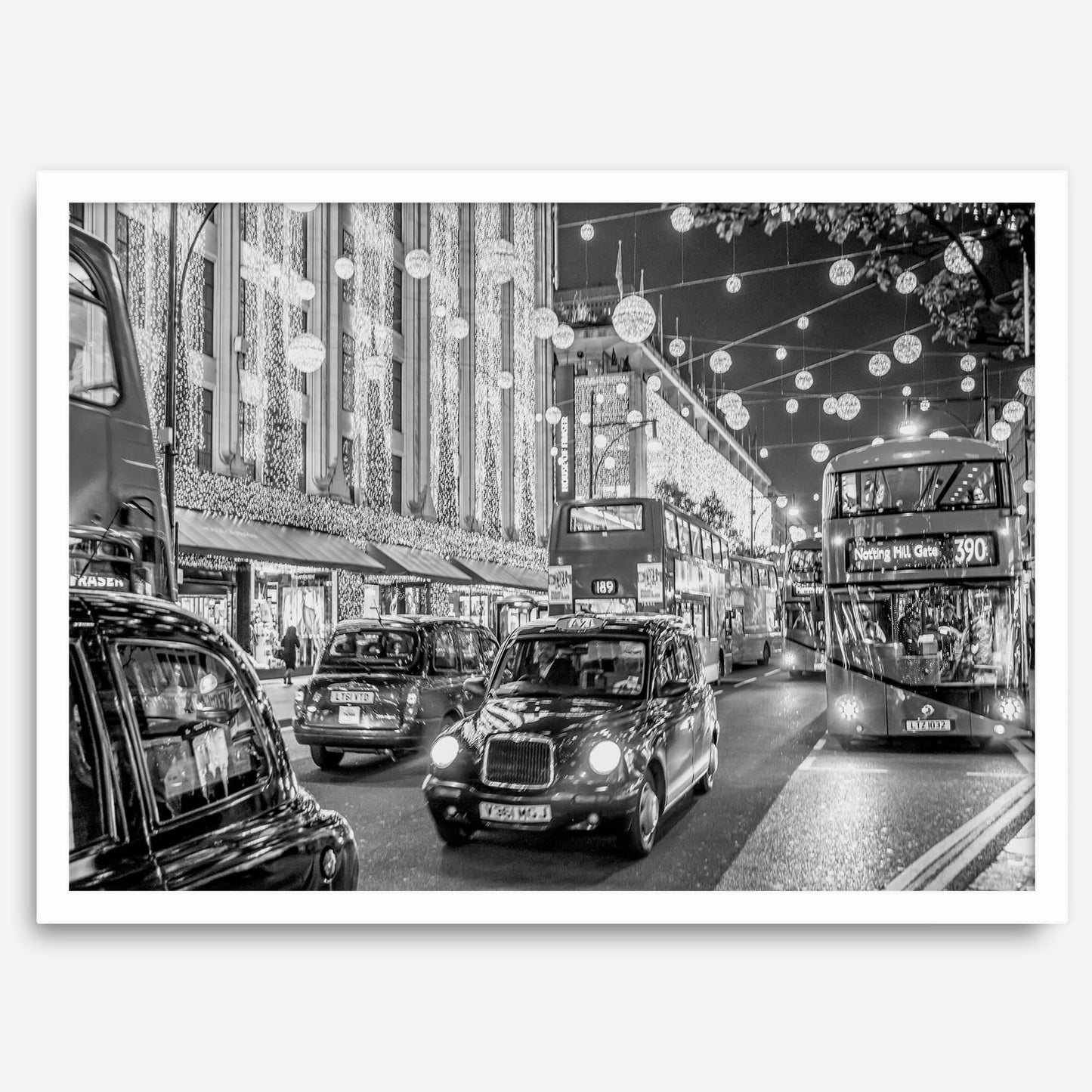London Christmas B&W
