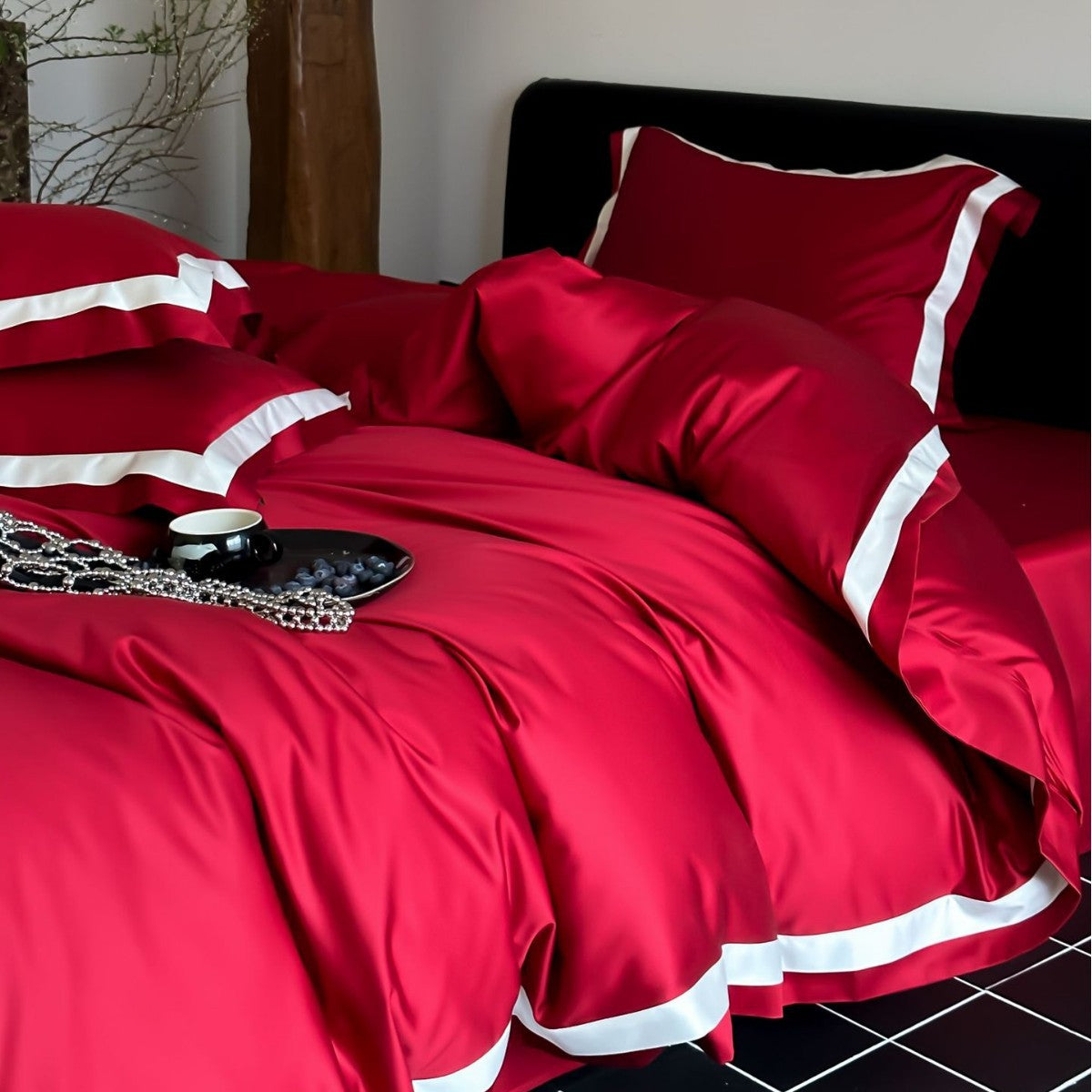 Luxury 100S Tencel-Cotton Blend Solid Color Bedding Set
