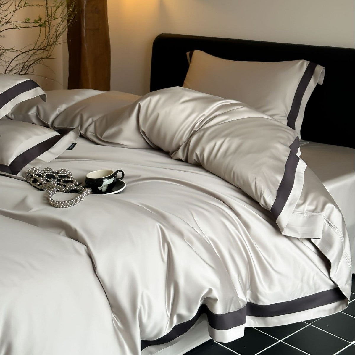 Luxury 100S Tencel-Cotton Blend Solid Color Bedding Set