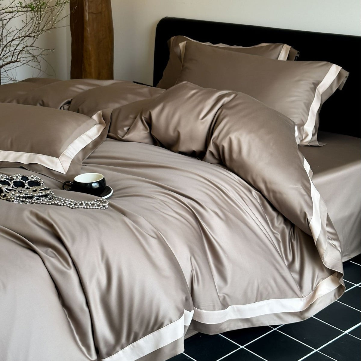 Luxury 100S Tencel-Cotton Blend Solid Color Bedding Set