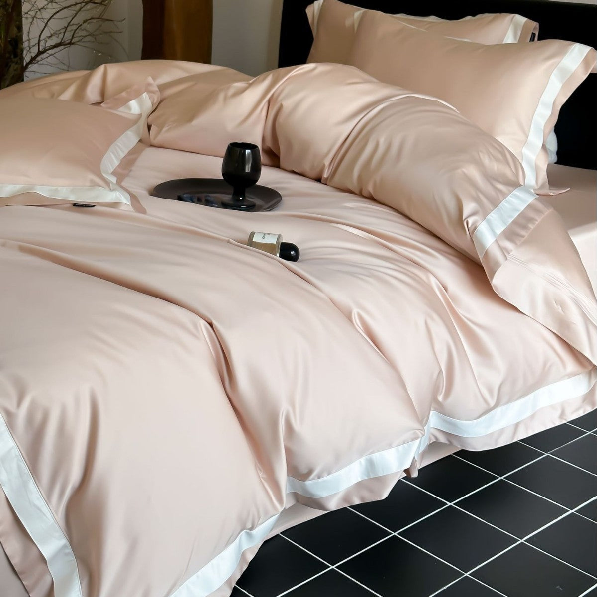 Luxury 100S Tencel-Cotton Blend Solid Color Bedding Set