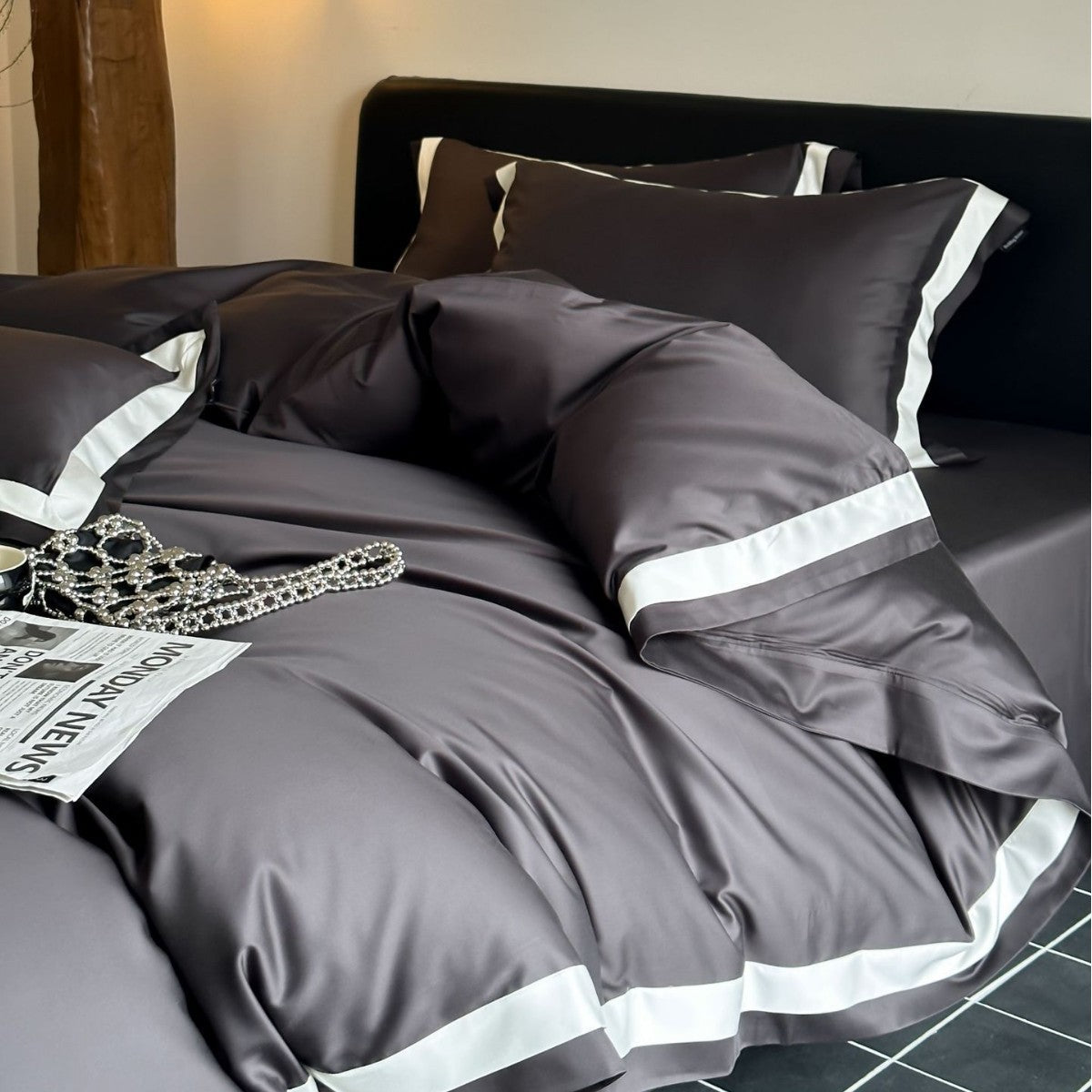 Luxury 100S Tencel-Cotton Blend Solid Color Bedding Set