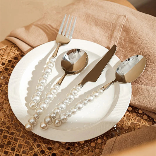 Luxury Natural Australian Pearls Cutlery Set