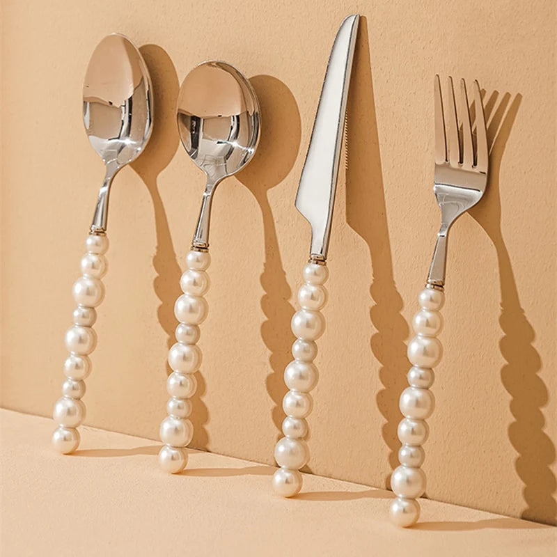 Luxury Natural Australian Pearls Cutlery Set