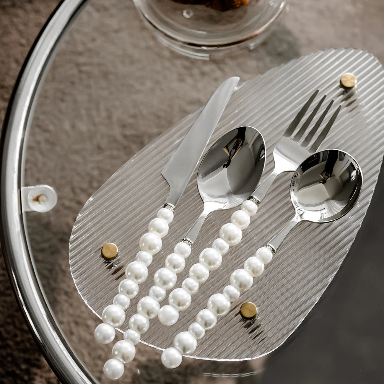 Luxury Natural Australian Pearls Cutlery Set