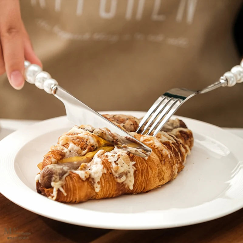 Luxury Natural Australian Pearls Cutlery Set