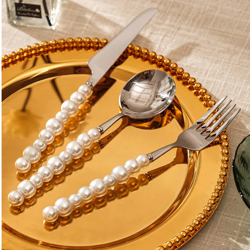 Luxury Natural Australian Pearls Cutlery Set