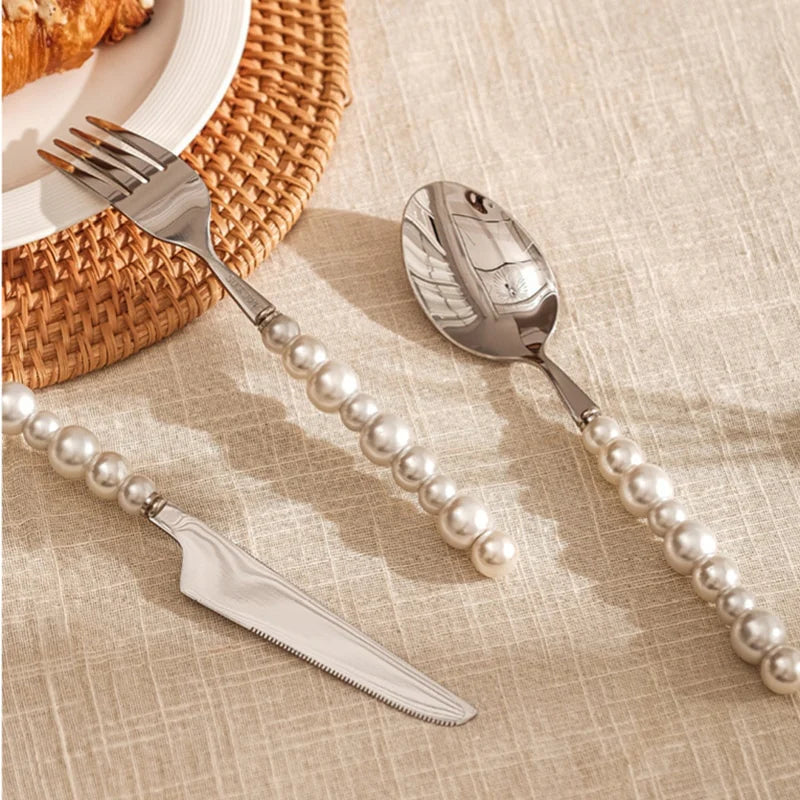 Luxury Natural Australian Pearls Cutlery Set