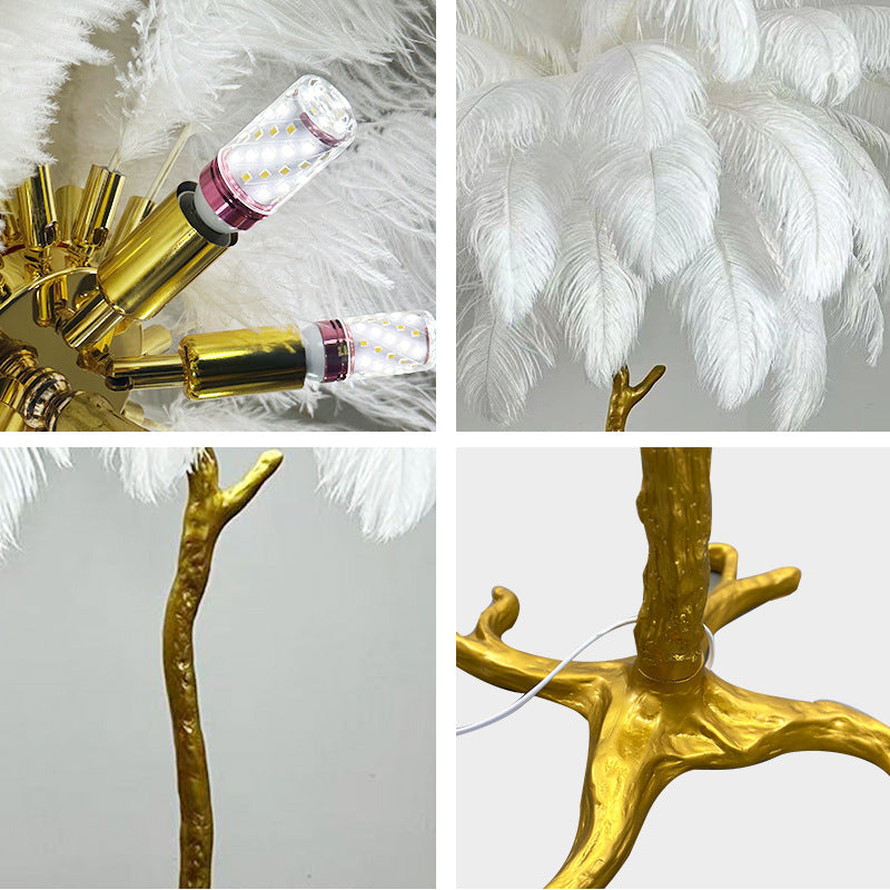 Luxury Ostrich Feather Led Floor Lamp