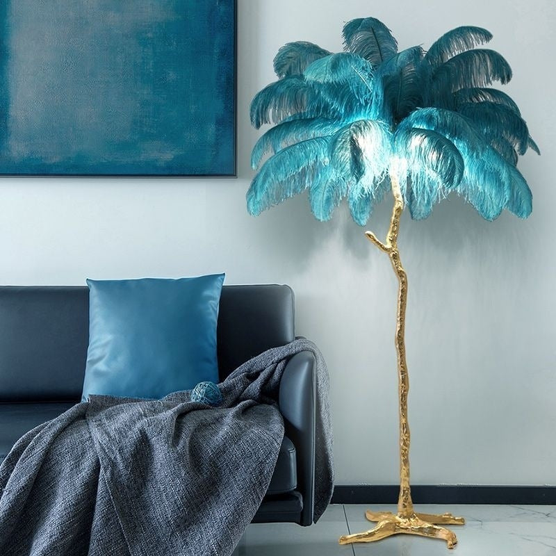 Luxury Ostrich Feather Led Floor Lamp