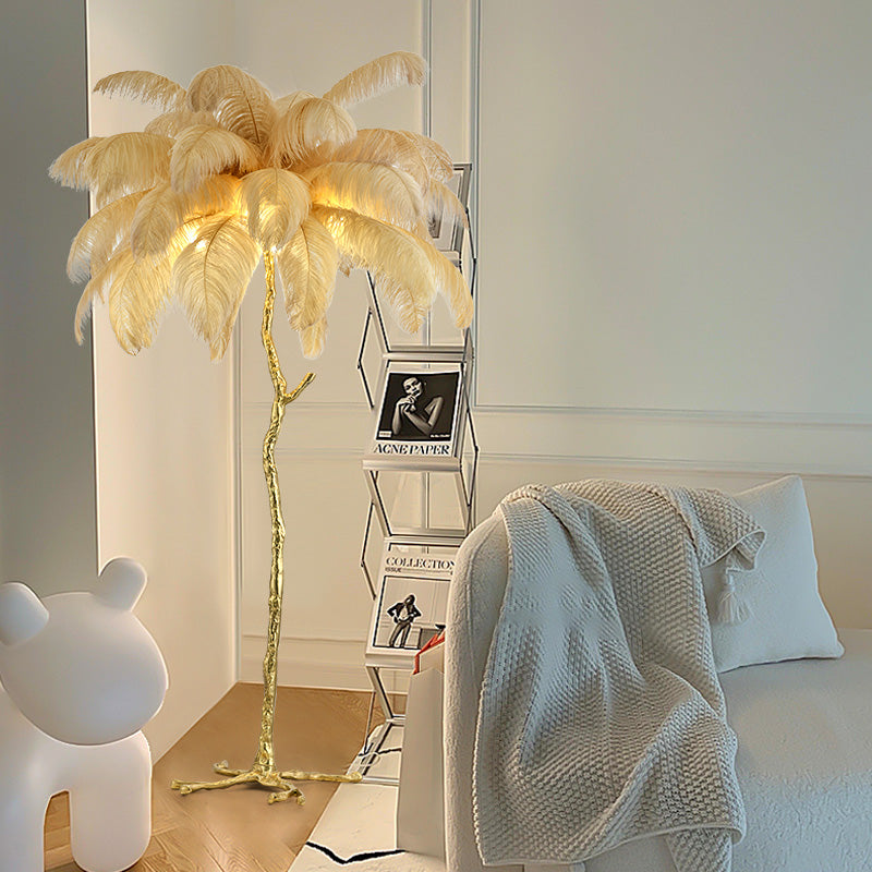 Luxury Ostrich Feather Led Floor Lamp