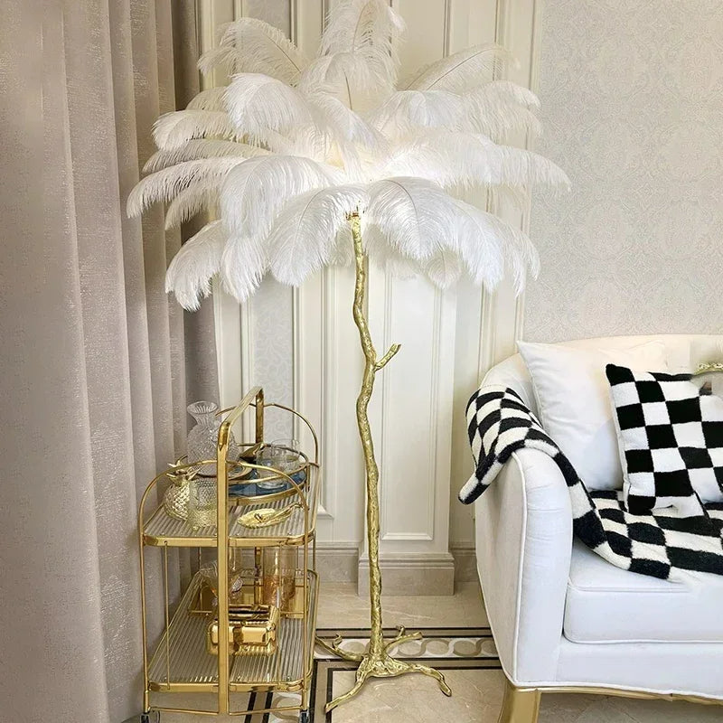 Luxury Ostrich Feather Led Floor Lamp
