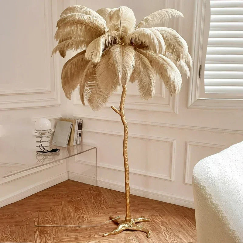 Luxury Ostrich Feather Led Floor Lamp