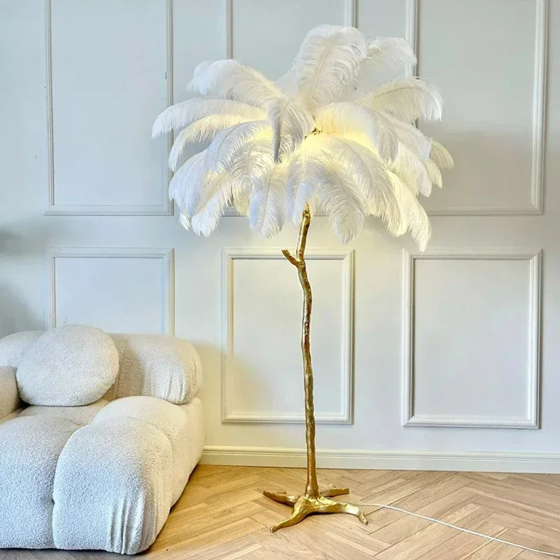 Luxury Ostrich Feather Led Floor Lamp