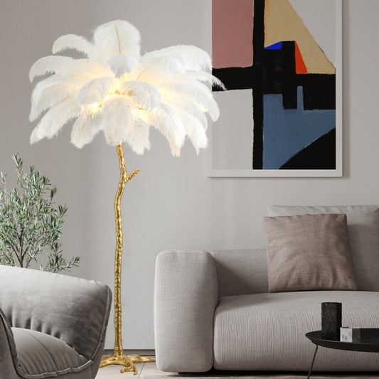 Luxury Ostrich Feather Led Floor Lamp