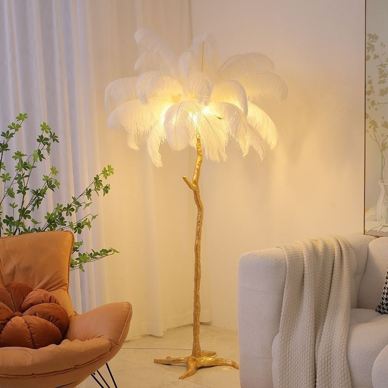 Luxury Ostrich Feather Led Floor Lamp