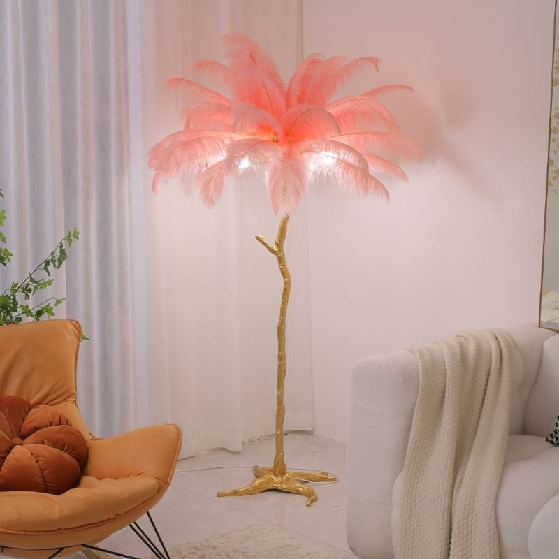 Luxury Ostrich Feather Led Floor Lamp