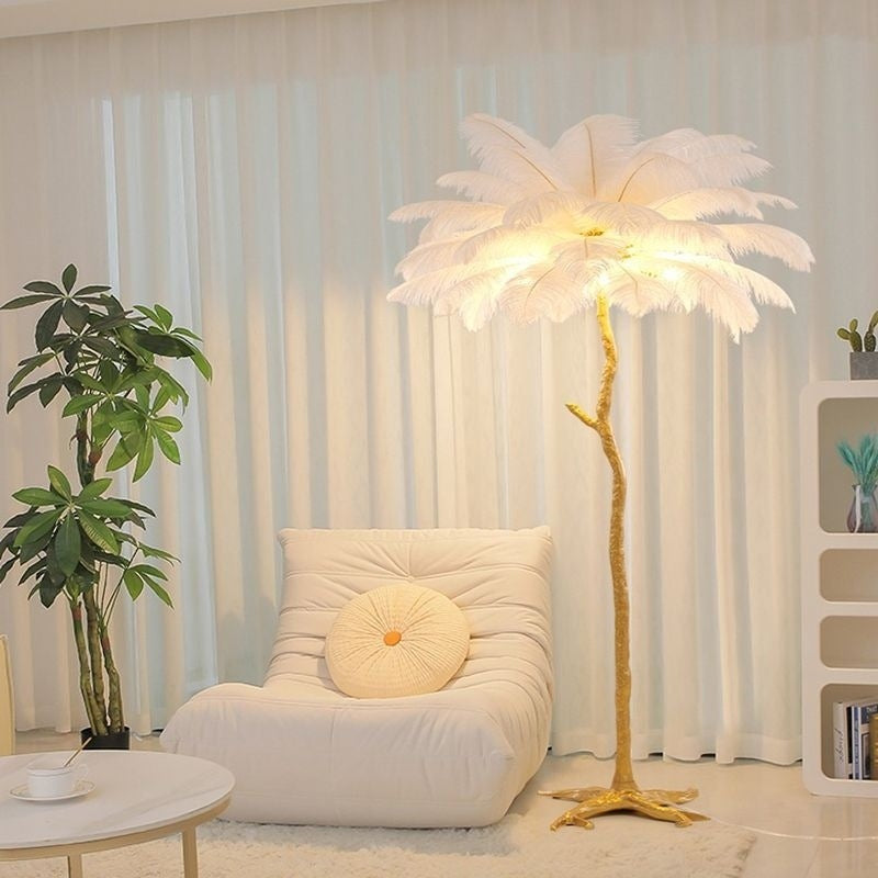 Luxury Ostrich Feather Led Floor Lamp