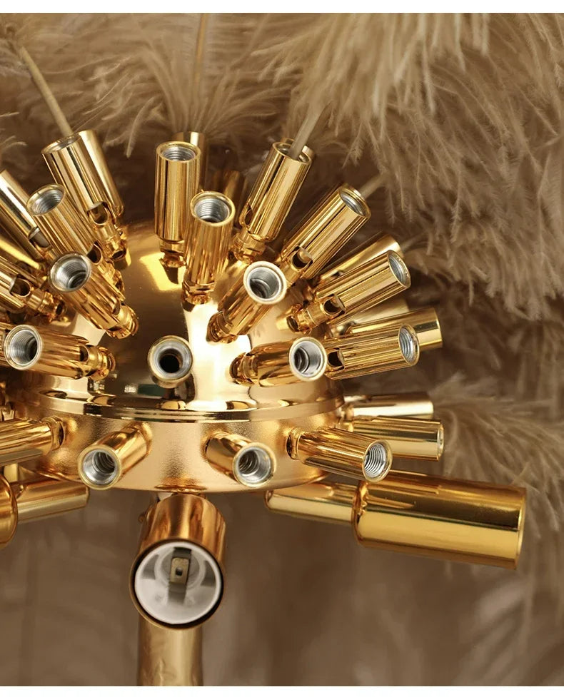 Luxury Ostrich Feather Led Floor Lamp