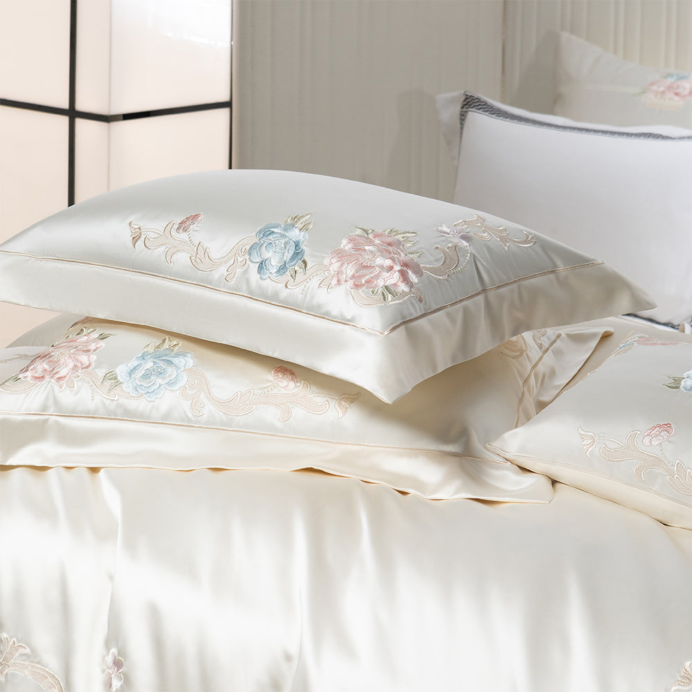 Luxury Royal 140s Cotton-Silk Embroidered Bedding Set