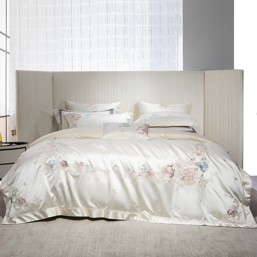 Luxury Royal 140s Cotton-Silk Embroidered Bedding Set