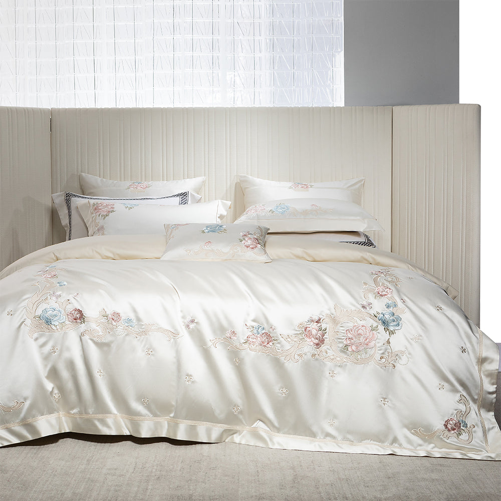 Luxury Royal 140s Cotton-Silk Embroidered Bedding Set