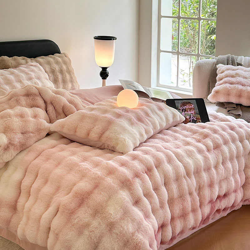 Luxury Soft Faux Rabbit Duvet Cover Set