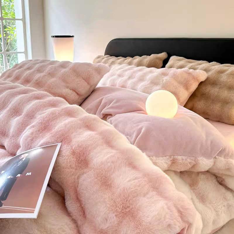 Luxury Soft Faux Rabbit Duvet Cover Set