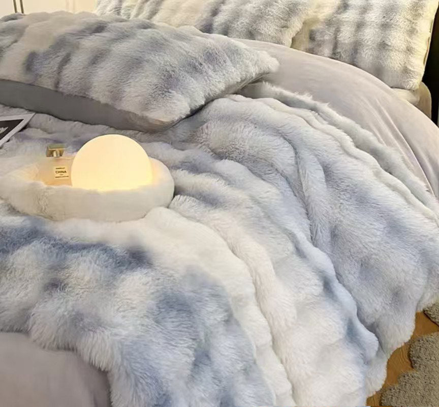 Luxury Soft Faux Rabbit Duvet Cover Set