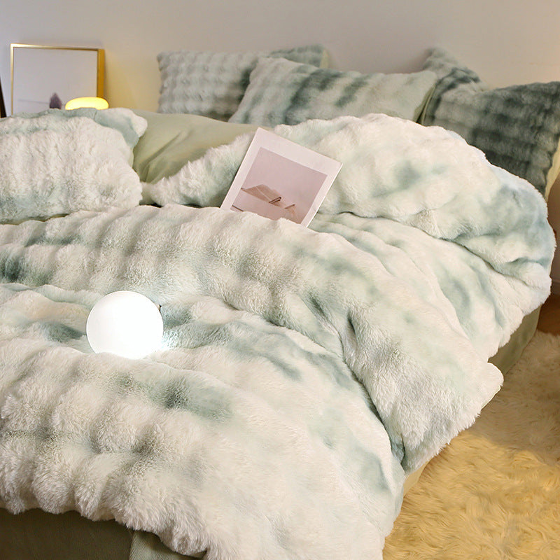 Luxury Soft Faux Rabbit Duvet Cover Set