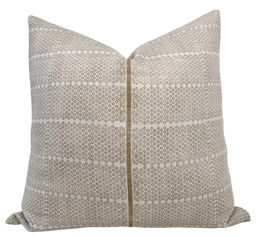 Madu Pillow Cover in Sand Brown, Susan Connor Textiles