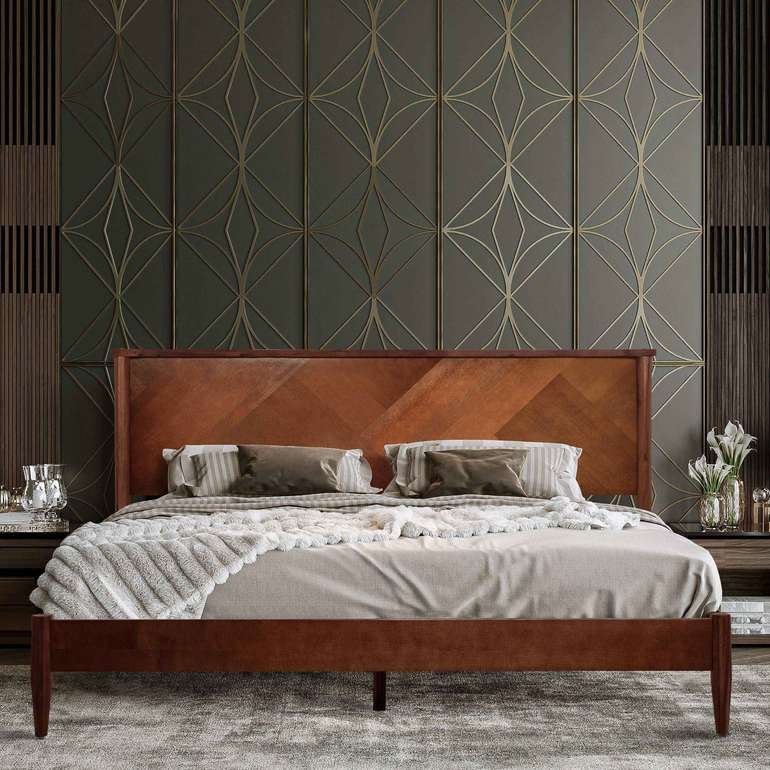 Rorns Panthera Platform Bed Frame With Headboard for Ultimate Comfort