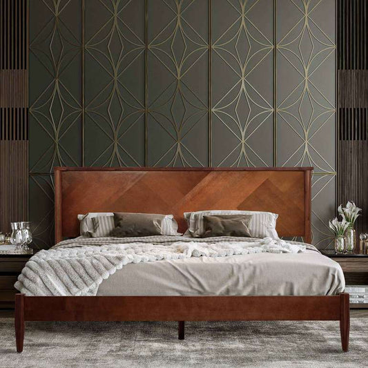 Rorns Panthera Platform Bed Frame With Headboard for Ultimate Comfort