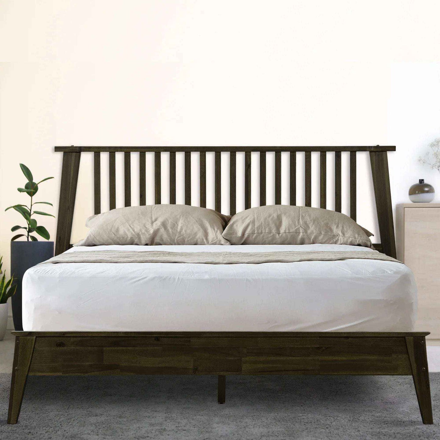 Acacia Kaylin Deluxe Wood Platform Bed Frame for Stylish Bedrooms