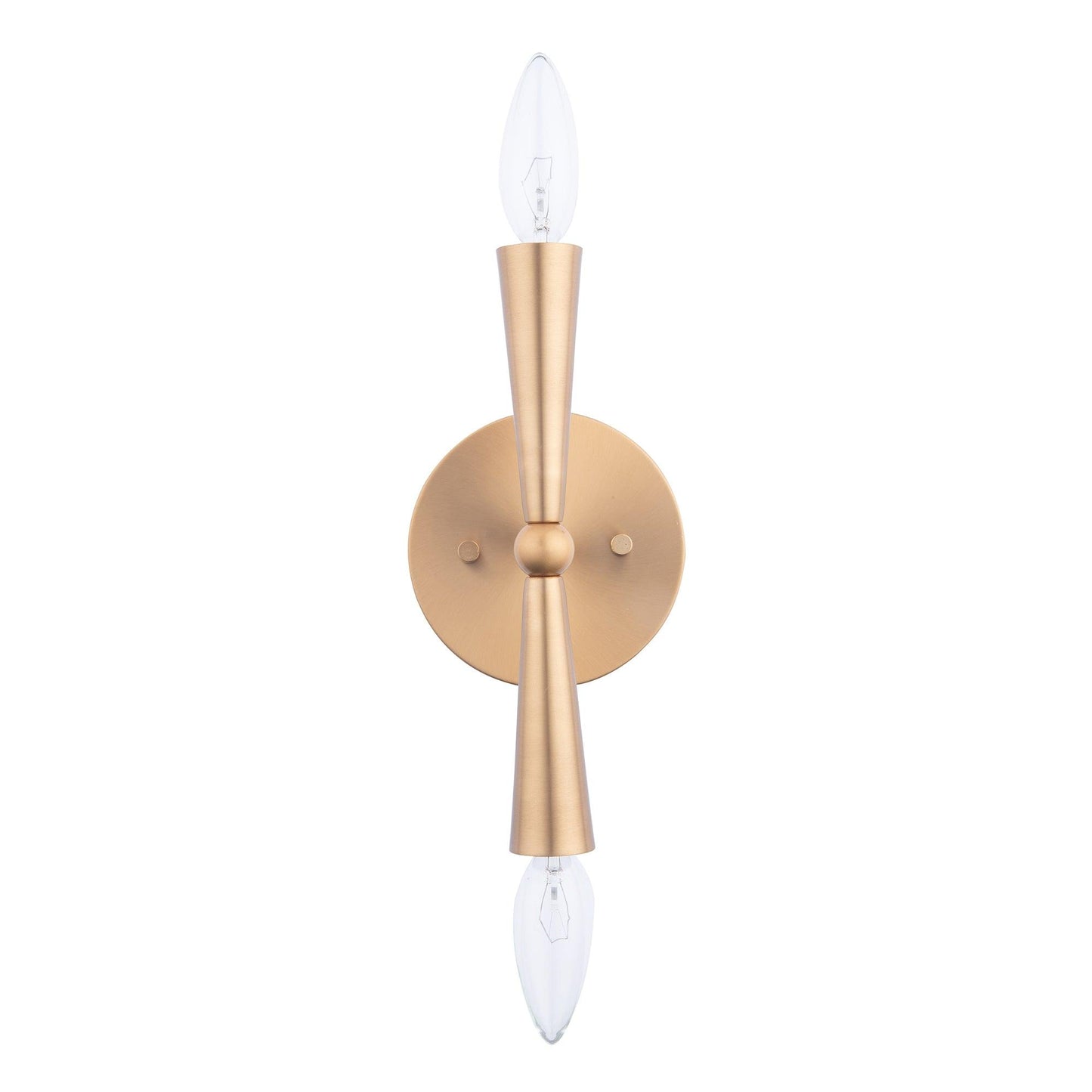 Mizu Mid-Century Modern Gold 2-Light Wall Sconce Light