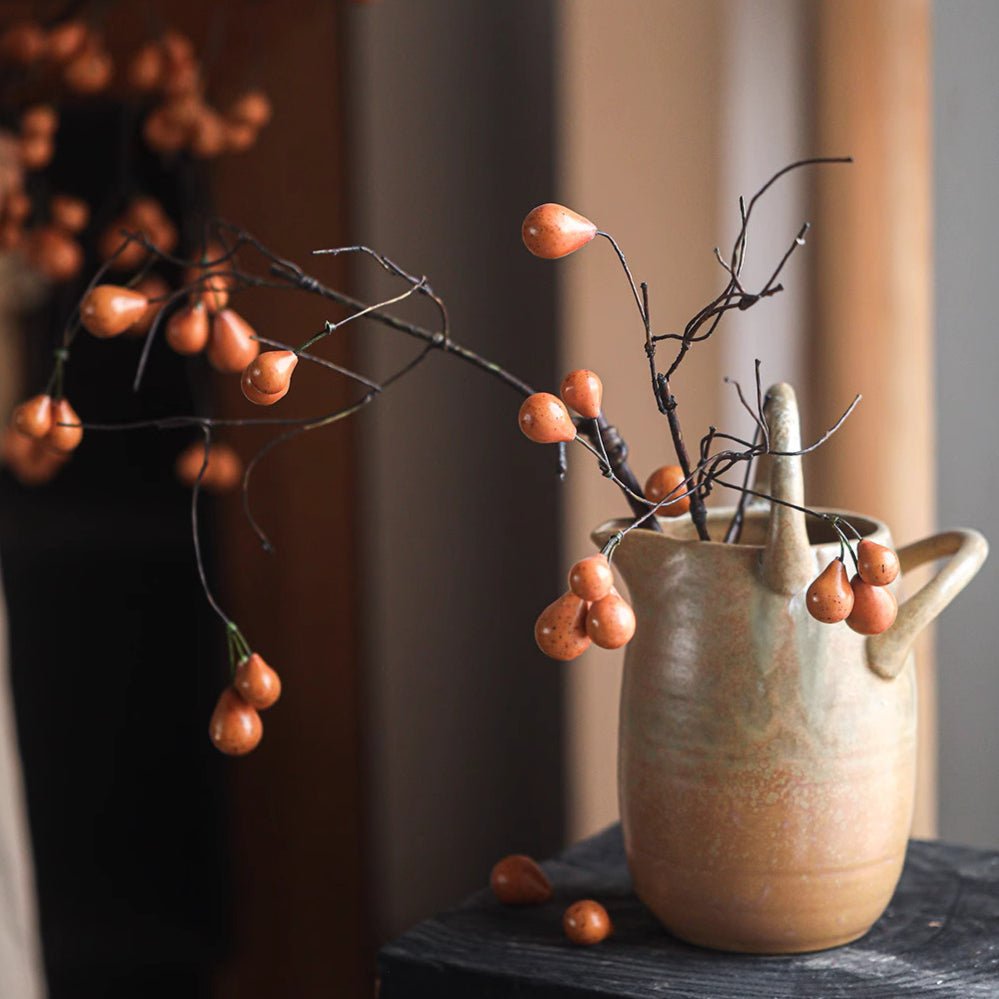 Faux Orange Gourd Stem 30.7" Tall