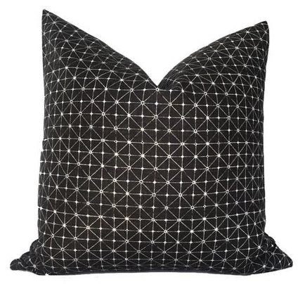 Fano Pillow Cover in Black, Designer Pillows