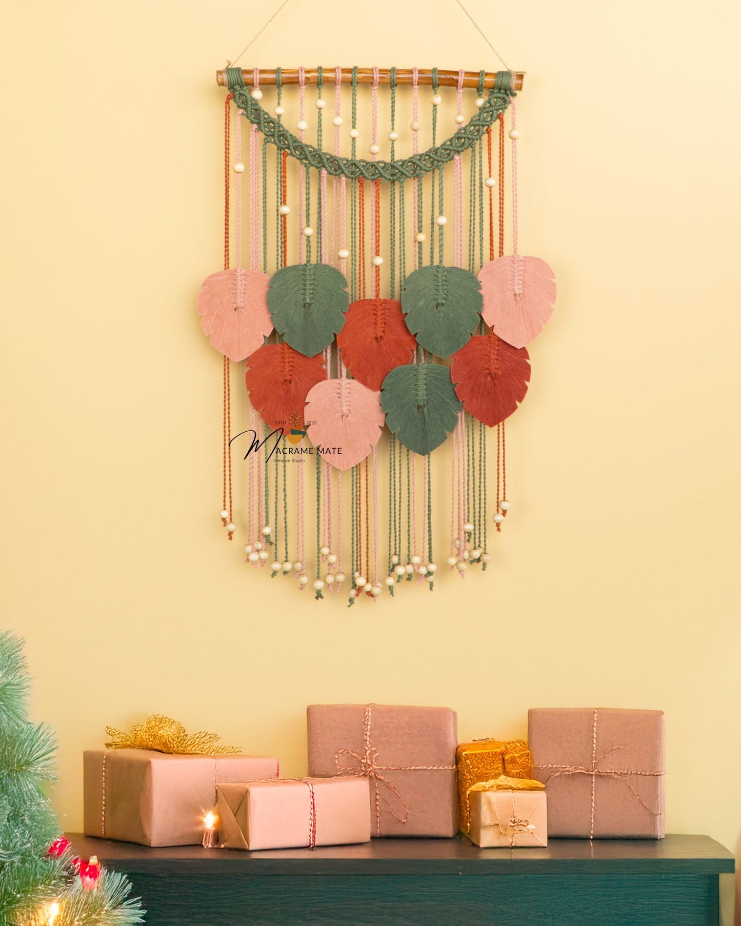 Levia Boho Macrame Leaf Hangings