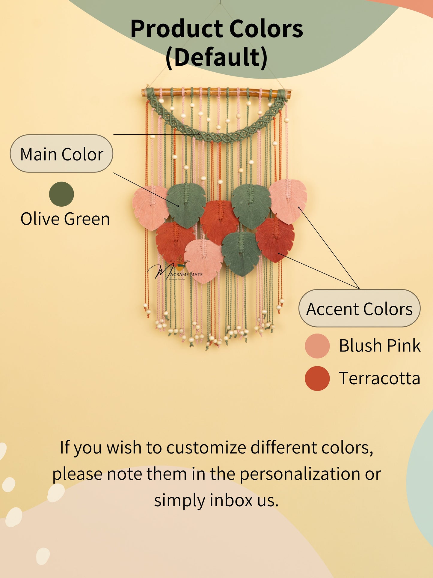 Levia Boho Macrame Leaf Hangings