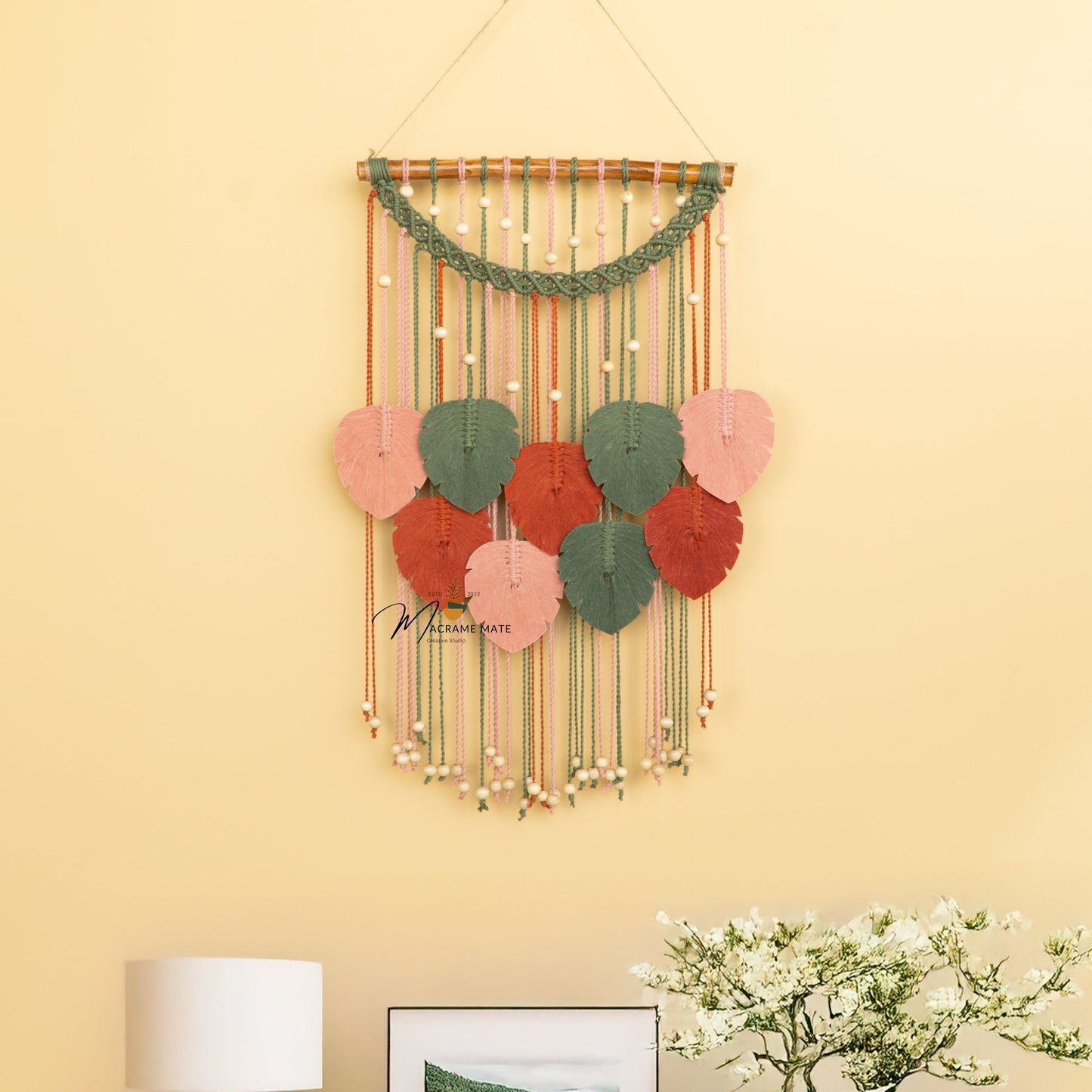 Levia Boho Macrame Leaf Hangings