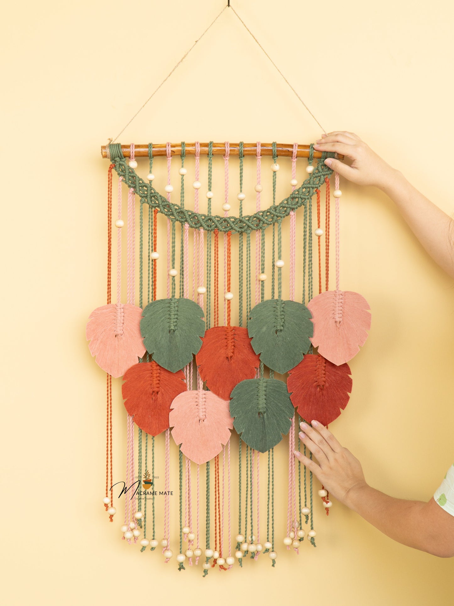 Levia Boho Macrame Leaf Hangings