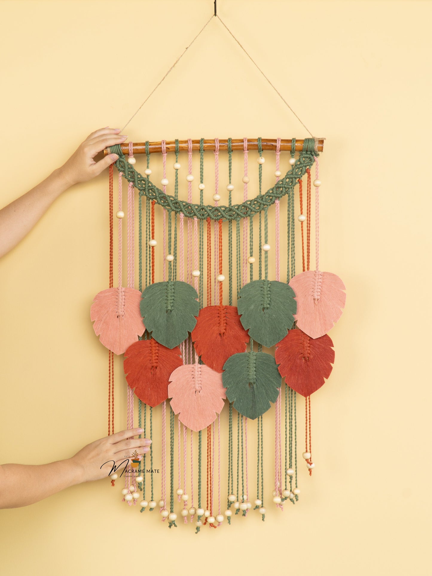 Levia Boho Macrame Leaf Hangings
