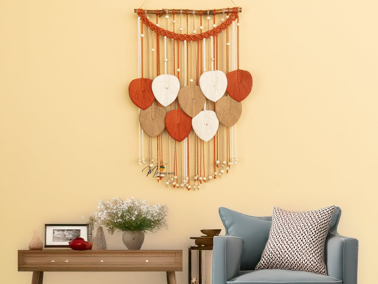 Levia Warm Macrame Leaf Hangings