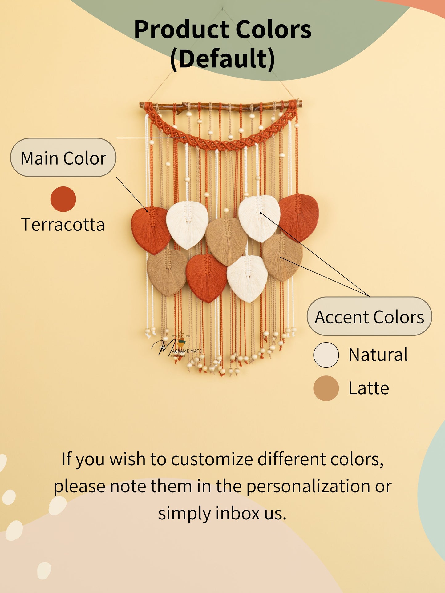 Levia Warm Macrame Leaf Hangings