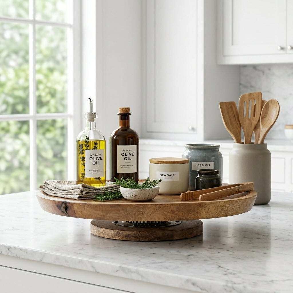 Mango Wood Lazy Susan Turntable